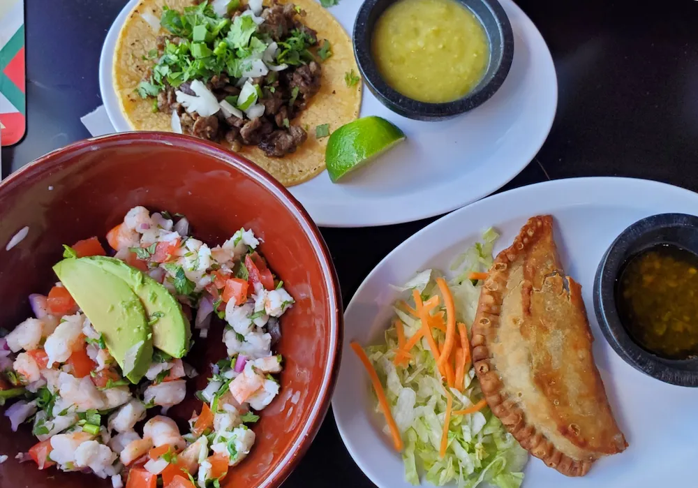 Mexican food tasting plates in the Arts District